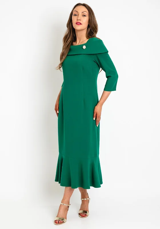The Best Prices Cassandra Fishtail Midi Dress, Green