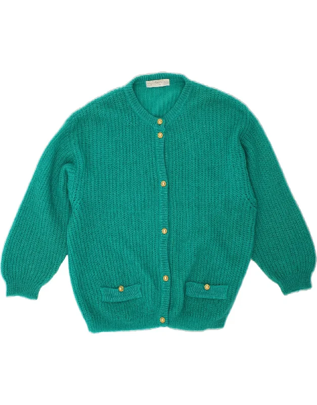 ST. BERNARD Womens Cardigan Sweater UK 14/16 Large Turquoise Mohair