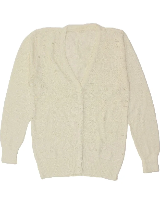 Sale Event VINTAGE Womens Cardigan Sweater UK 12 Medium White