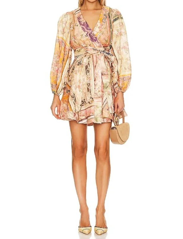 Huge Savings August Wrap Mini Dress In Floral  Patch