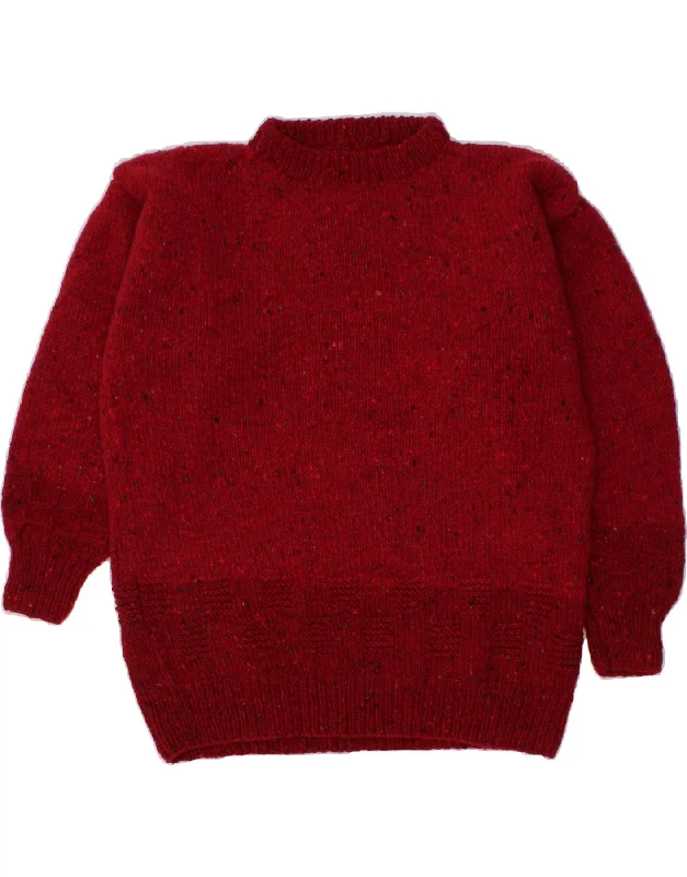 VINTAGE Womens Crew Neck Jumper Sweater UK 16 Large Red Flecked