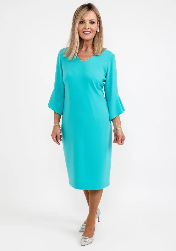 Discount Extravaganza Avalon Sophie Bell Sleeve Pencil Midi Dress, Jade