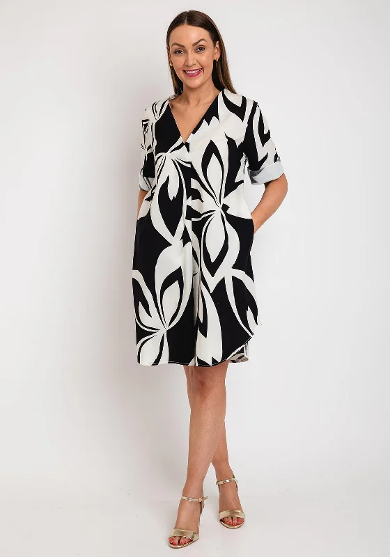 Price Rollback The Serafina Collection One Size Print Tunic Dress, Black