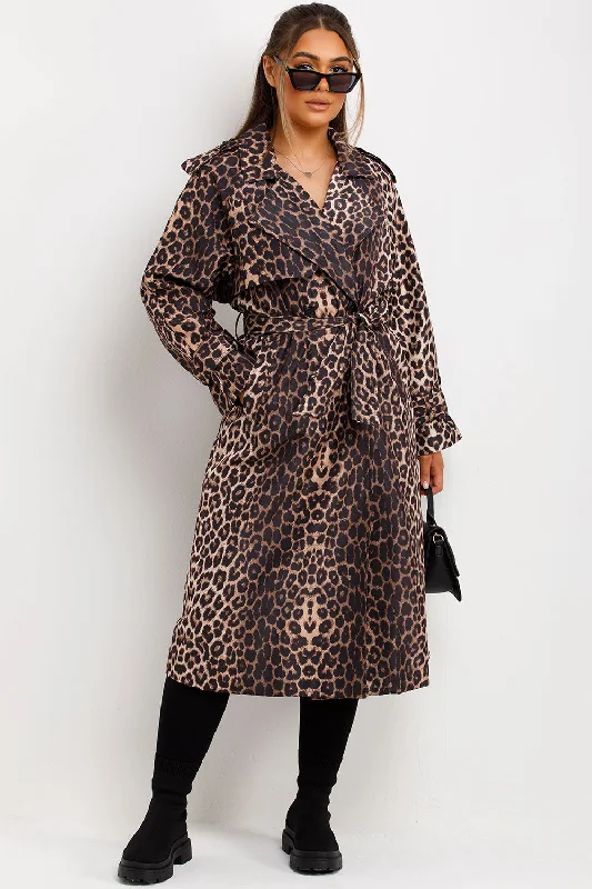 Special Price Leopard Print Coat Longline