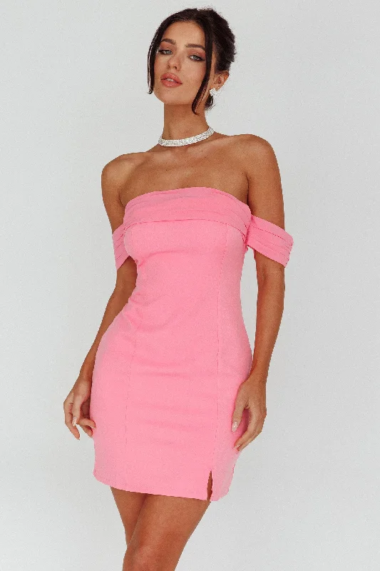 Kassie Off-Shoulder Mini Dress Sweet Pink