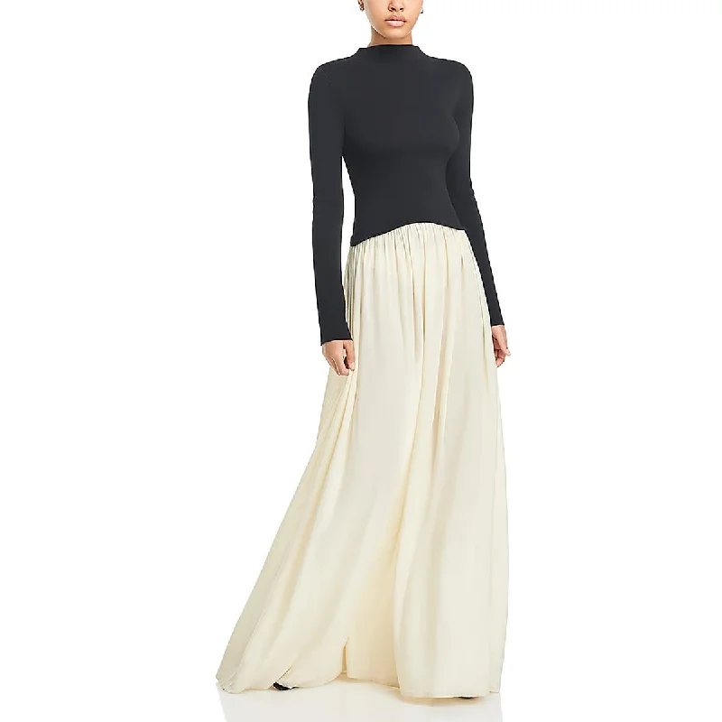 Womens Full Length Colorblock Maxi Dress