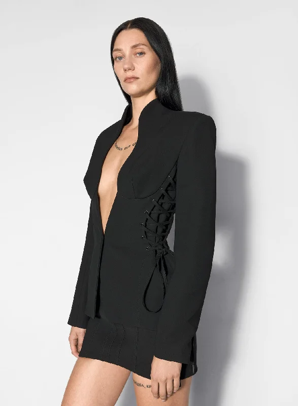 Seasonal Sale black sculptural laced jacket