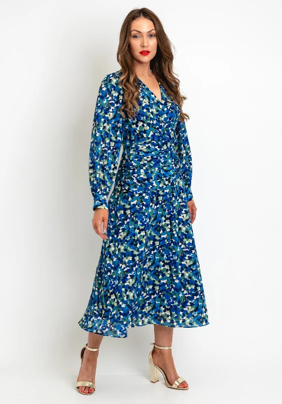 Savings Galore Exquise Petal Print A-Line Maxi Dress, Blue Multi