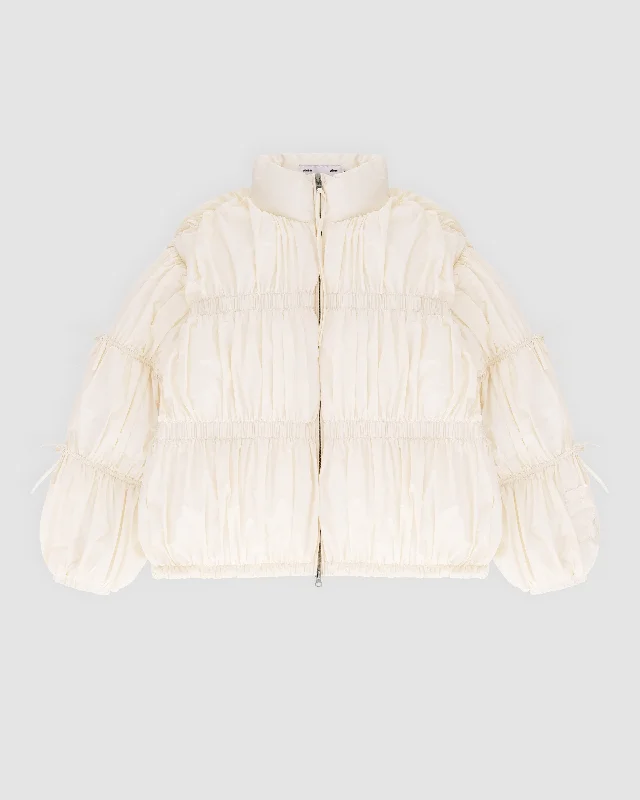 Stock Clearance [PRE-ORDER] IVORY PLEATED DUVET PUFFER
