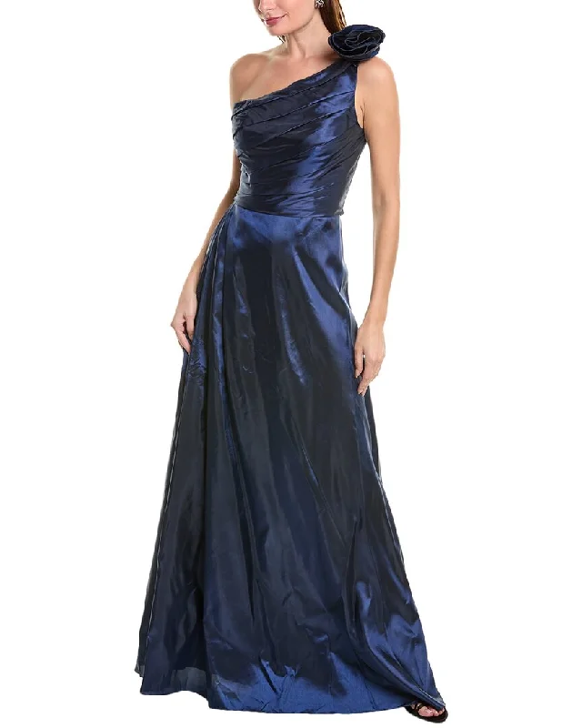 Bonus Savings Rene Ruiz One-Shoulder Taffeta Gown
