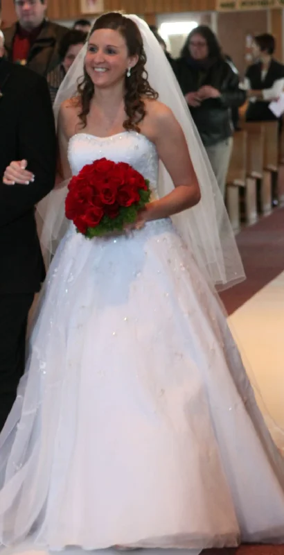 Must-Have Deals Oleg Cassini Satin Bodice with Organza Skirt and Beading Style