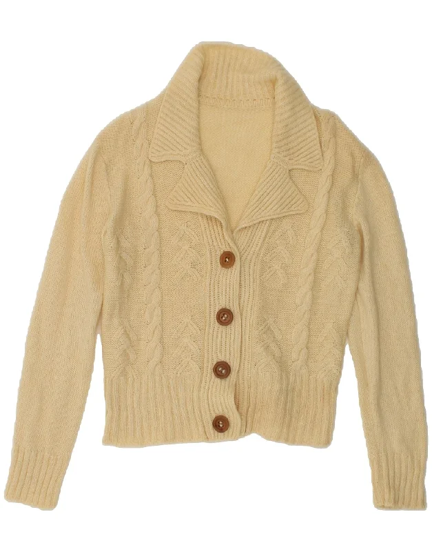 Fantastic Deals VINTAGE Womens Crop Cardigan Sweater UK 14 Medium Off White