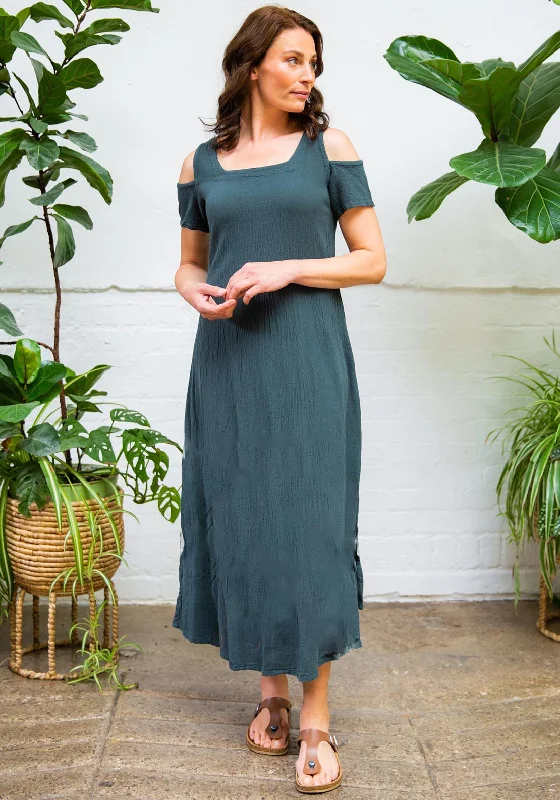 Members Only One Life Dana Cold Shoulder Maxi Dress, Juniper