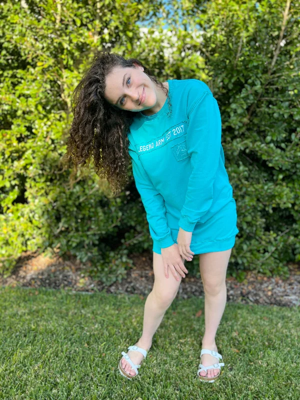 Major Savings Crew Jumper Dress - Aquamarine
