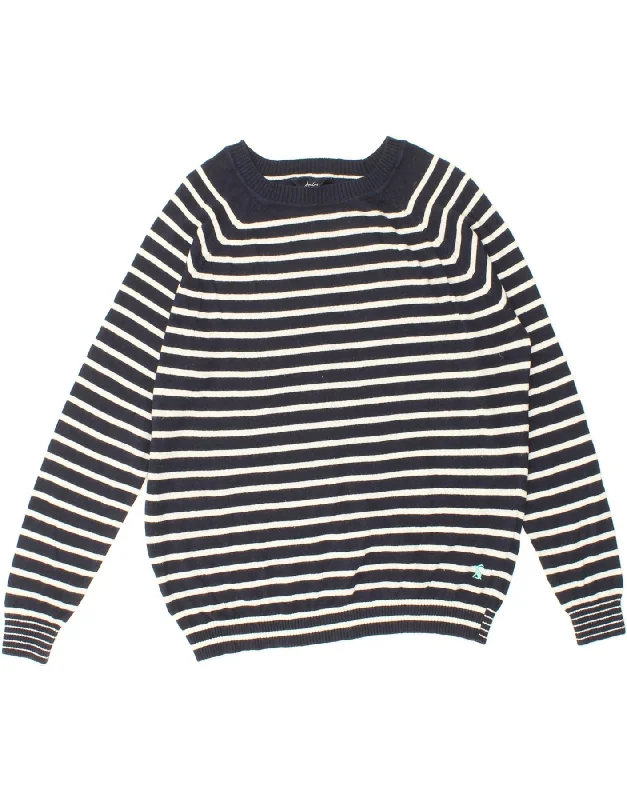 Crazy Savings JOULES Womens Boat Neck Jumper Sweater UK 14 Medium  Navy Blue Striped