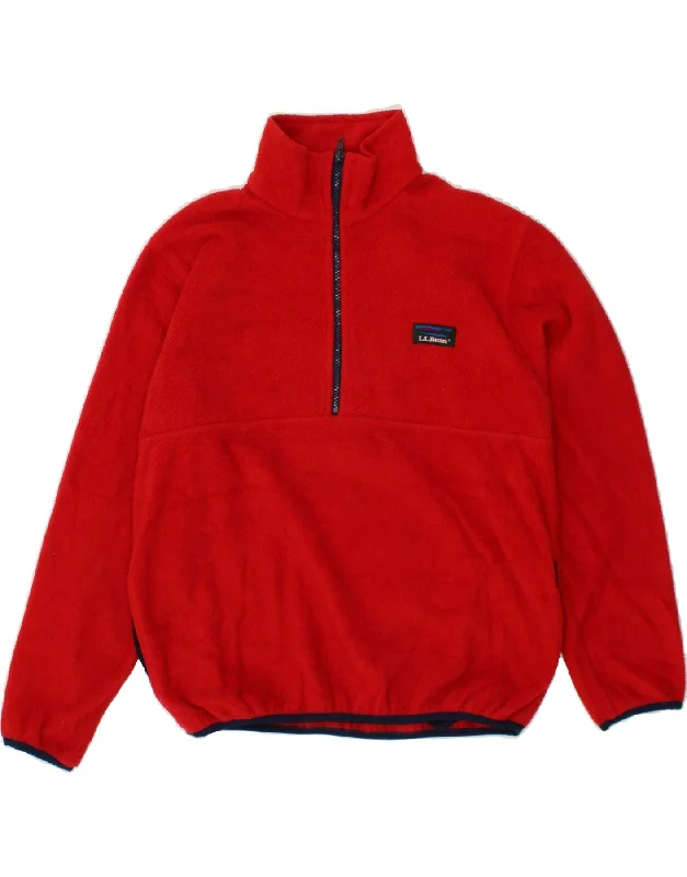 Online Exclusive L.L.BEAN Womens Zip Neck Fleece Jumper UK 18 XL Red