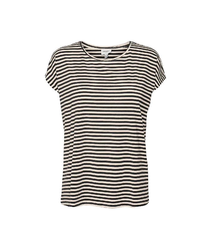 Crazy Deals Ava Ss Top Stripe - Black