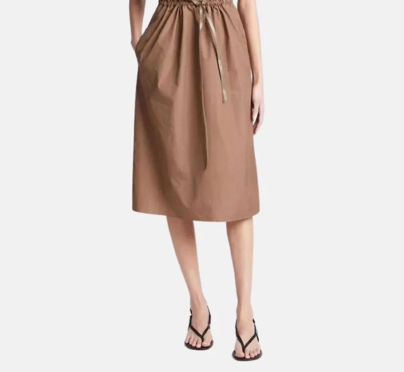 Buy Now Cotton Belted Dolman Sleeve Dress In Earthen