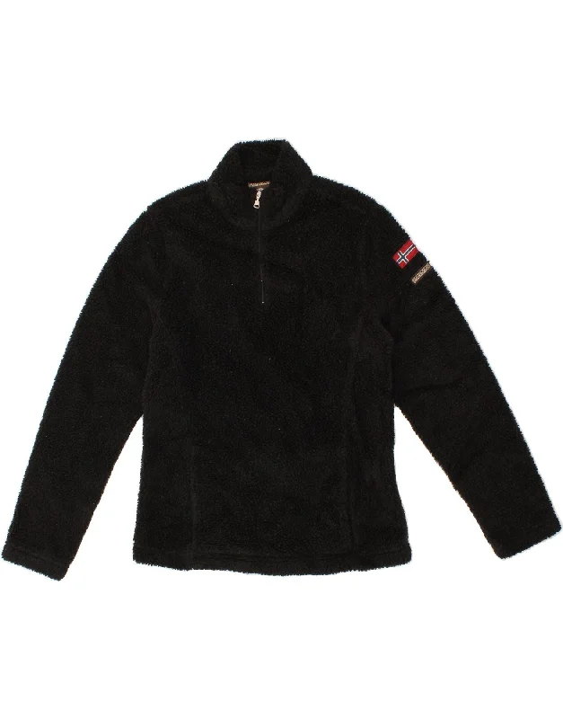 Savings Galore NAPAPIJRI Womens Zip Neck Fleece Jumper UK 14 Medium Black Polyester