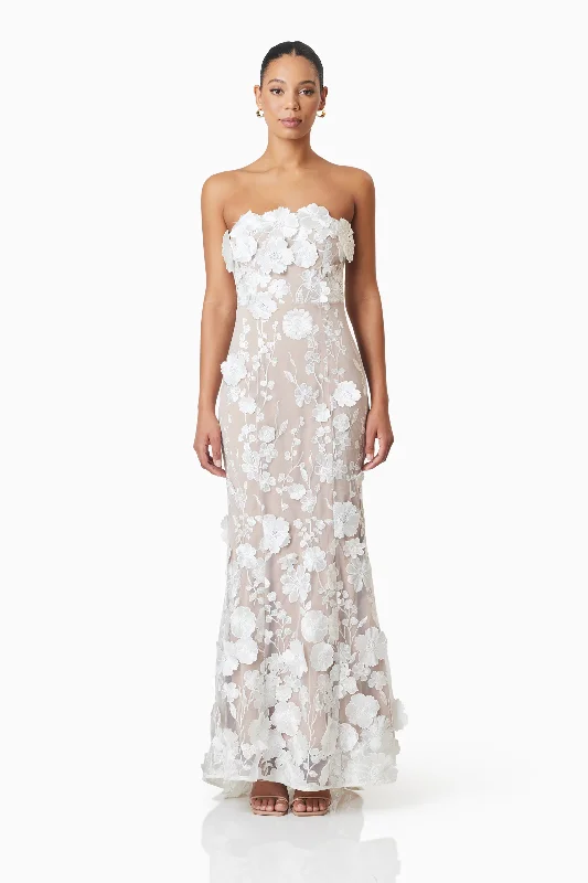 Best Bargains Tiana Floral Maxi Dress in White