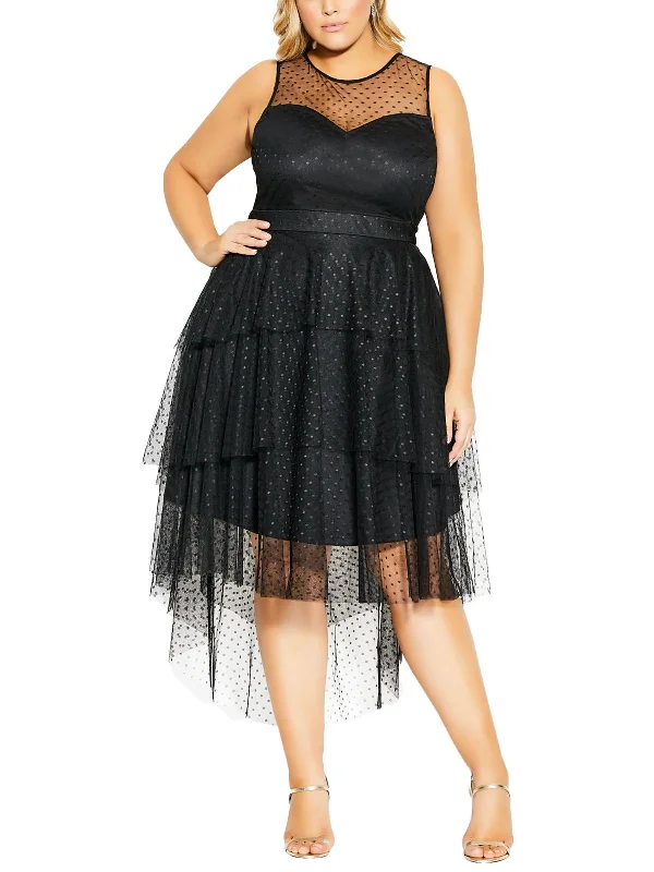 Best Bargains Plus Womens Cocktail Midi Fit & Flare Dress
