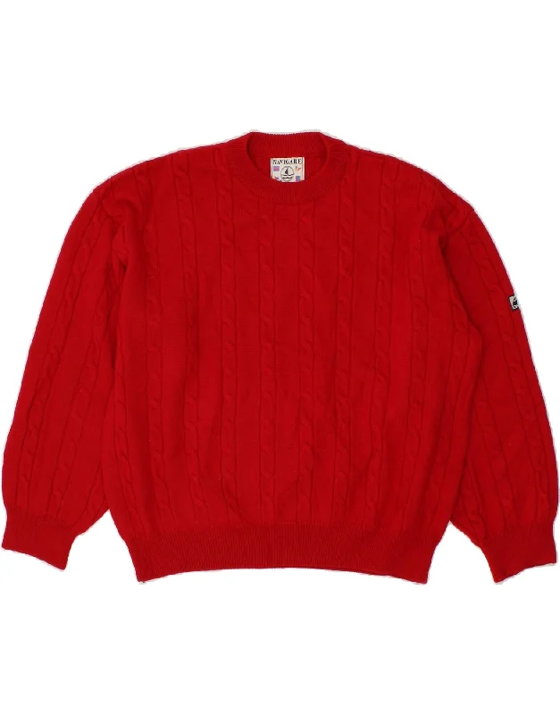 Savings Spectacular NAVIGARE Womens Oversized Crew Neck Jumper Sweater UK 18 XL Red