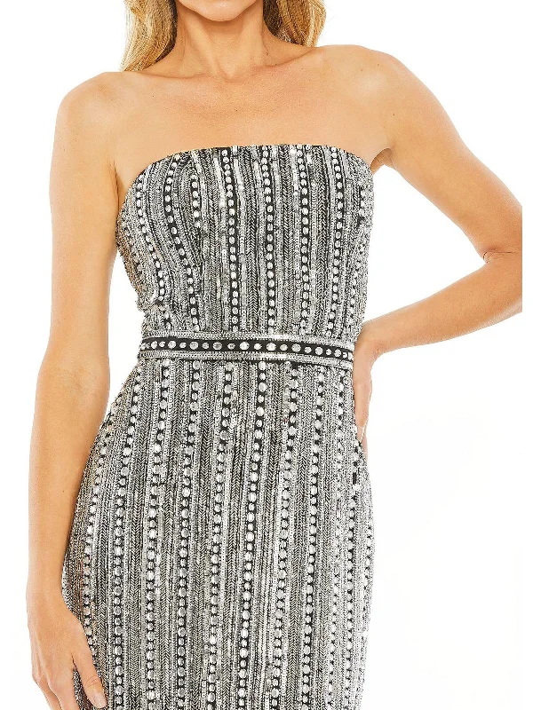 While Supplies Last Womens Embellished Strapless Cocktail And Party Dress