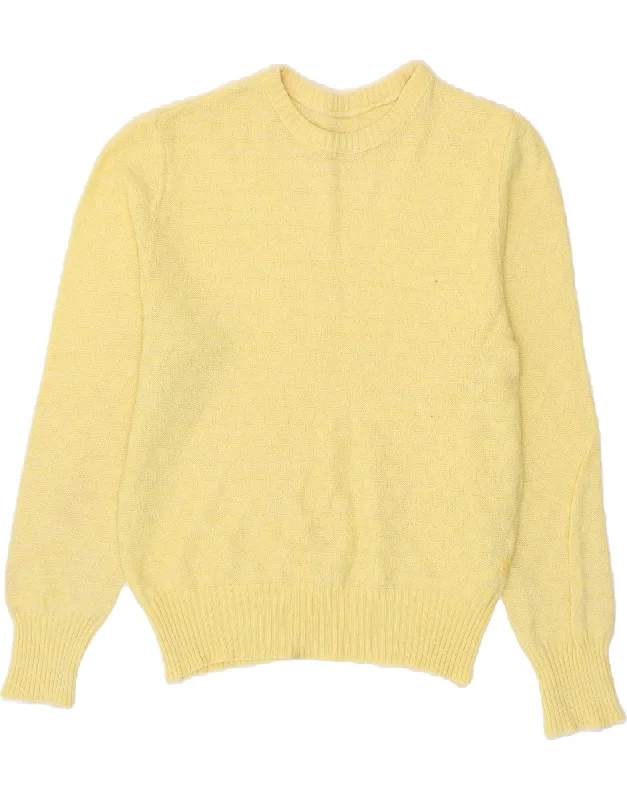 Overstock Sale VINTAGE Womens Crew Neck Jumper Sweater UK 14 Medium Yellow