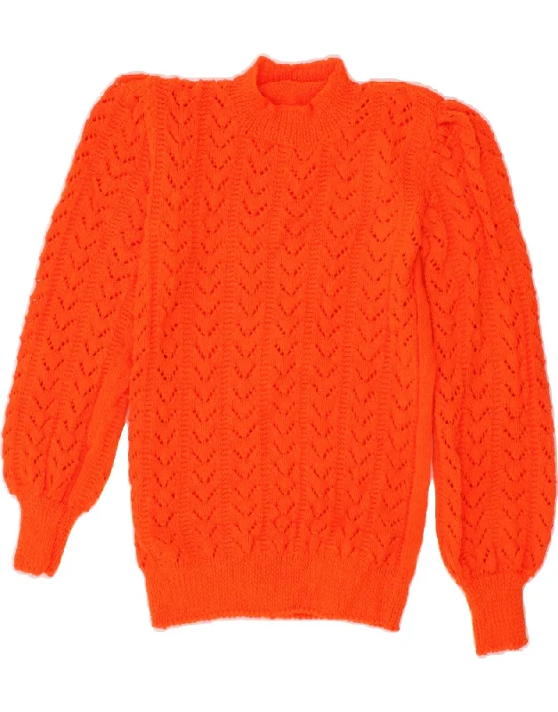 Exclusive Savings VINTAGE Womens Turtle Neck Jumper Sweater UK 8 Small Orange