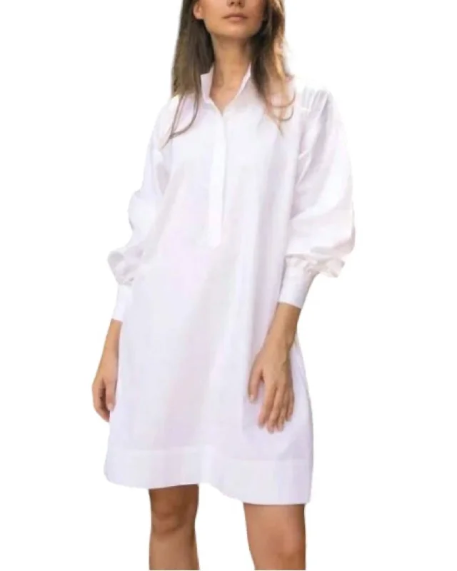 Great Deals Anaya Popover Dress In White Poplin
