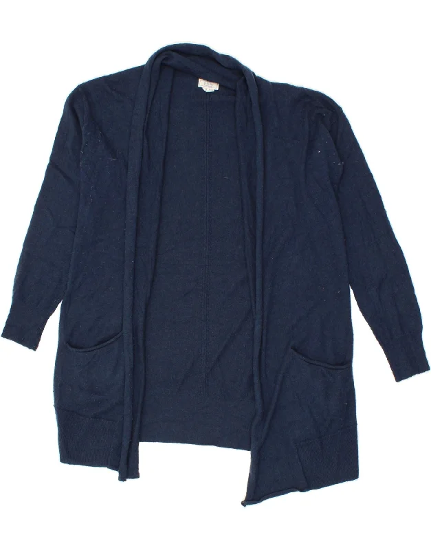 FAT FACE Womens Longline Cardigan Sweater UK 10 Small Navy Blue Polyester