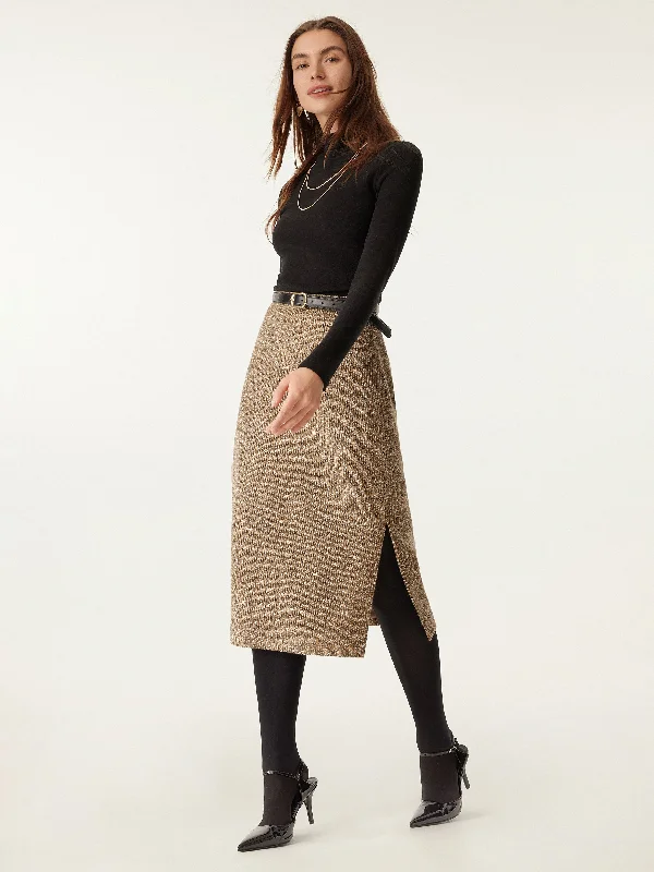 Loyalty Reward High Waisted Two Side Split Midi Skirt