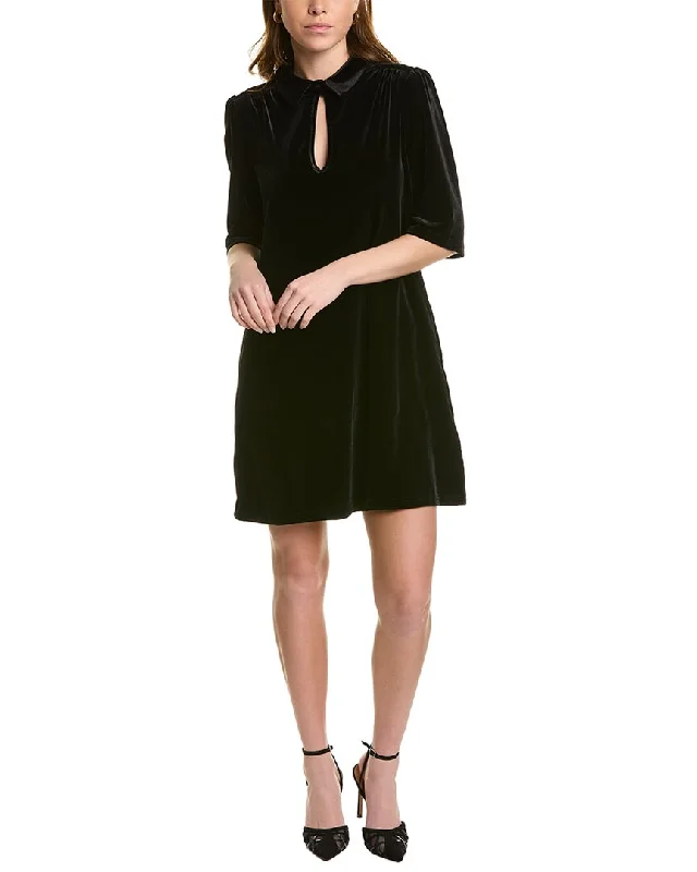 Traffic People Peep Velvet Shift Dress