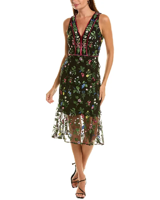 Super Deal Sam Edelman Botanical Embroidered Midi Dress