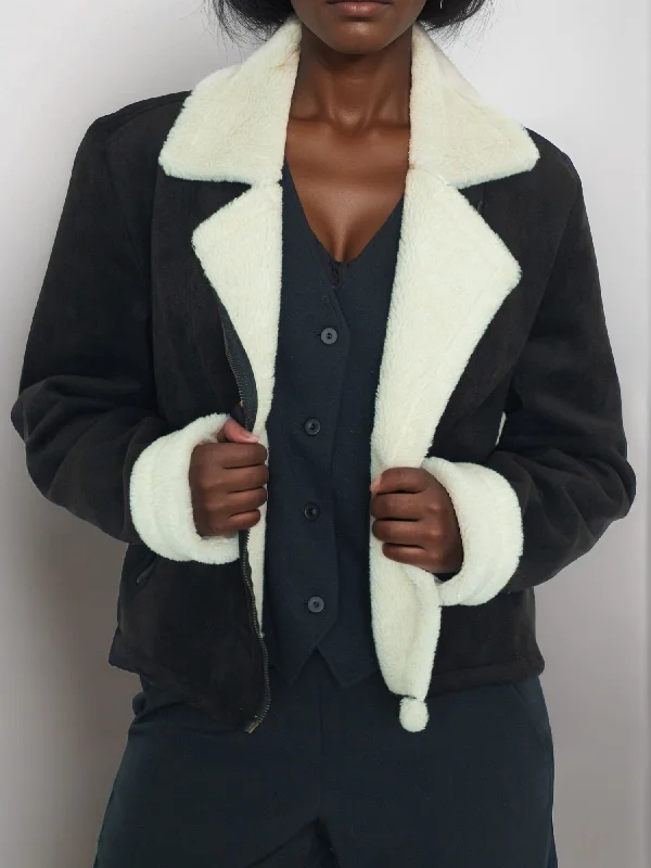 Deal Explosion Recycled Vegan Shearling Moto Jacket