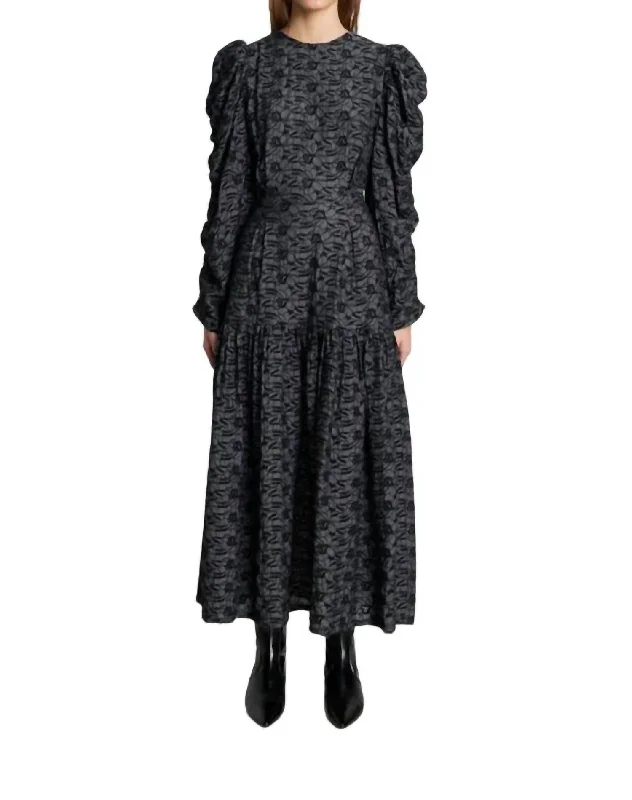 Extra Discounts Patti Embroidered Dress In Almost Black