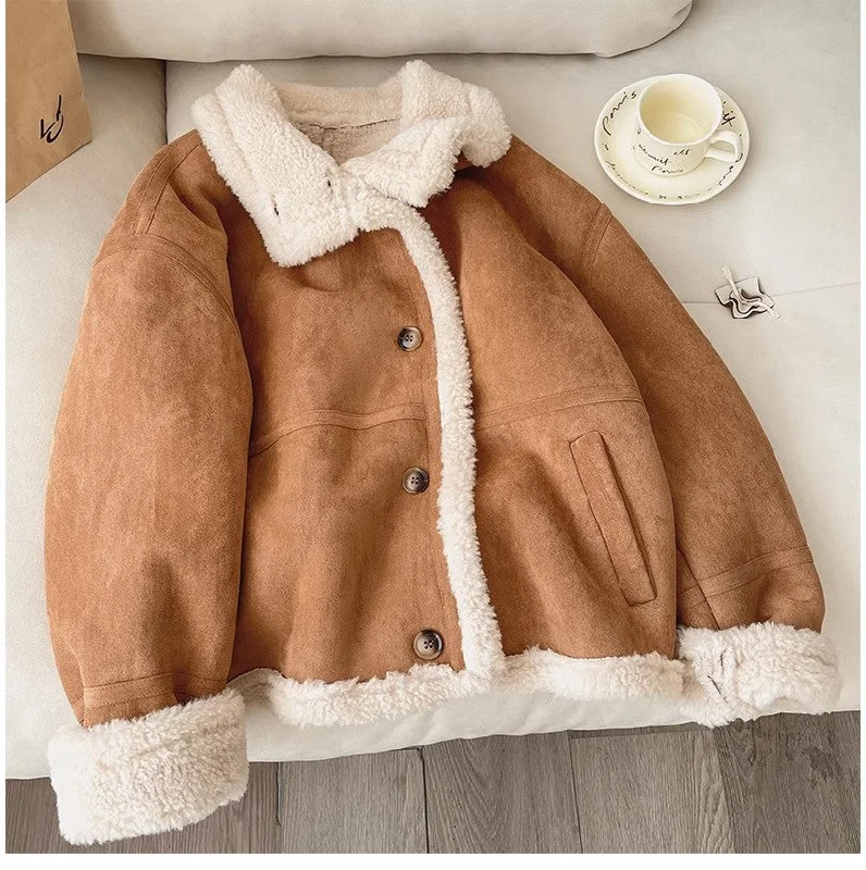 Fantastic Offers French wool coat for women winter retro warm top trend     S4932