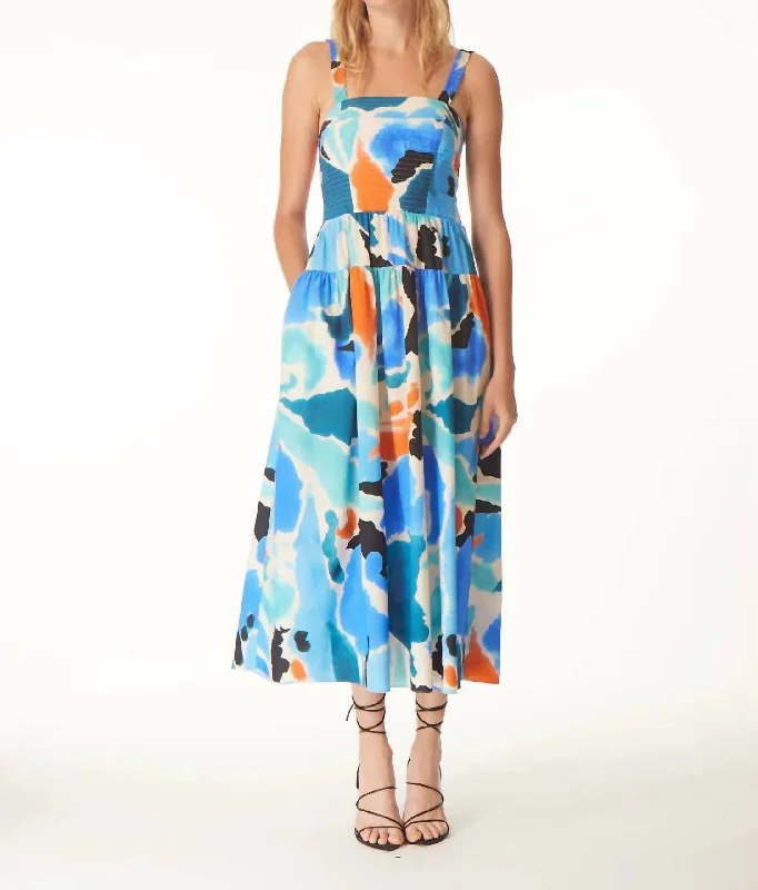 Final Markdown Julien Midi Dress In Matisse Print