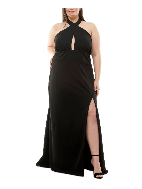 Mega Sale SPEECHLESS Womens Stretch Slitted Sleeveless Halter Full-Length Formal Gown Dress Mega Sale SPEECHLESS Womens Stretch Slitted Sleeveless Halter Full-Length Formal Gown Dress