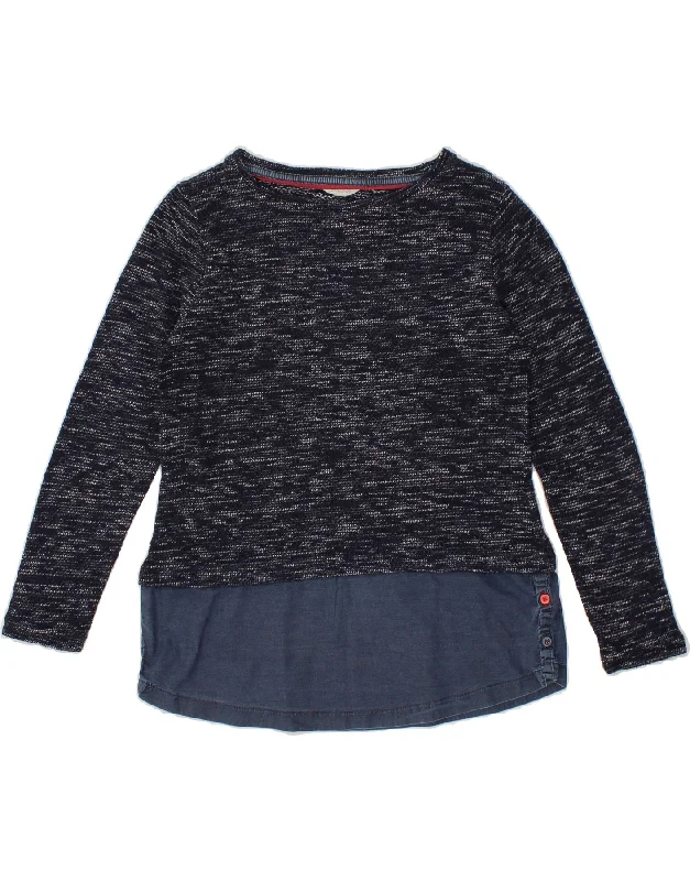 Hurry In WHITE STUFF Womens Boat Neck Jumper Sweater UK 12 Medium Navy Blue Flecked