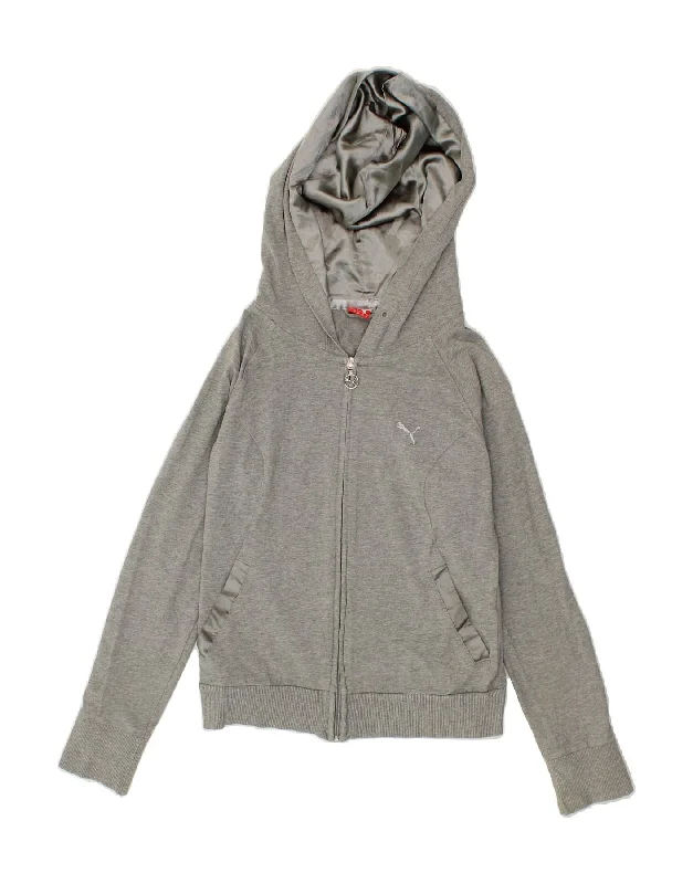 Savings Bonanza PUMA Womens Zip Hoodie Sweater UK 10 Small  Grey Cotton