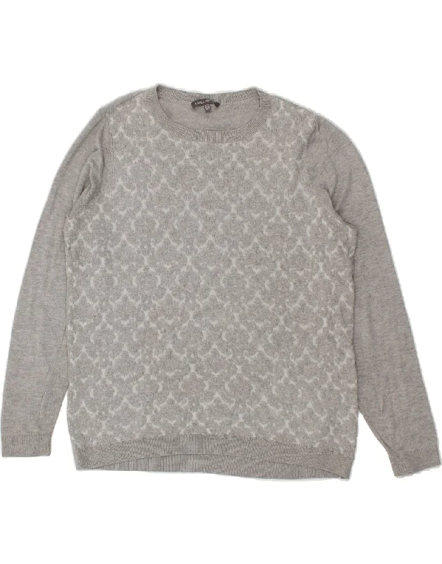Markdown Madness LAURA ASHLEY Womens Oversized Boat Neck Jumper Sweater UK 18 XL Grey