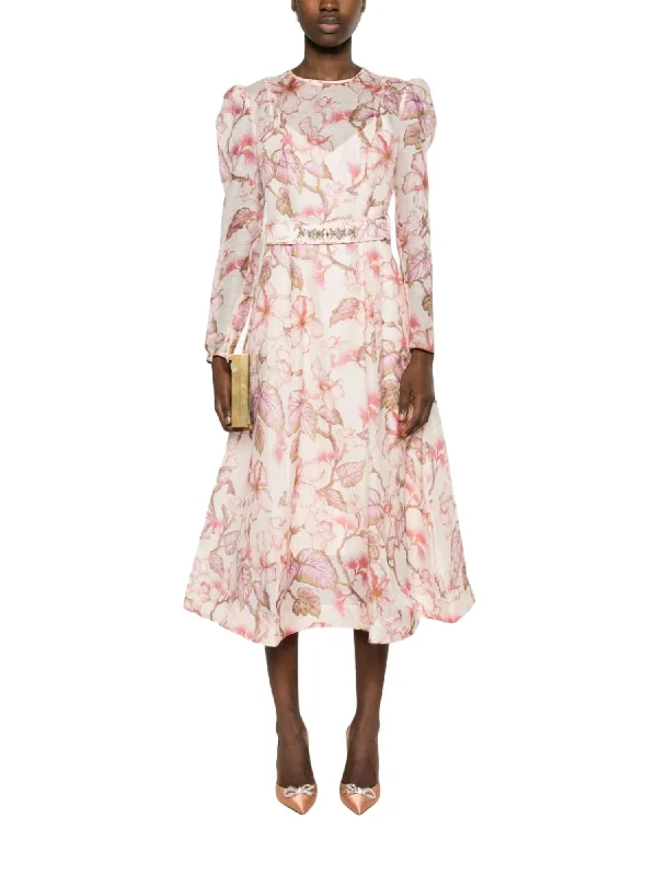 Special Buy Matchmaker Midi Dress In Coral Hibiscus