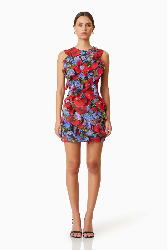 Weekend Special Thea Mini Party Printed Dress In Red