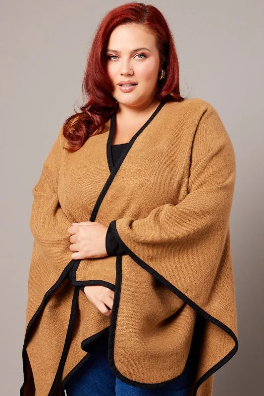 Beige Longline Cape