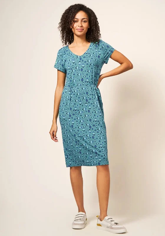 The Best Prices White Stuff Tallie Print Jersey Dress, Teal