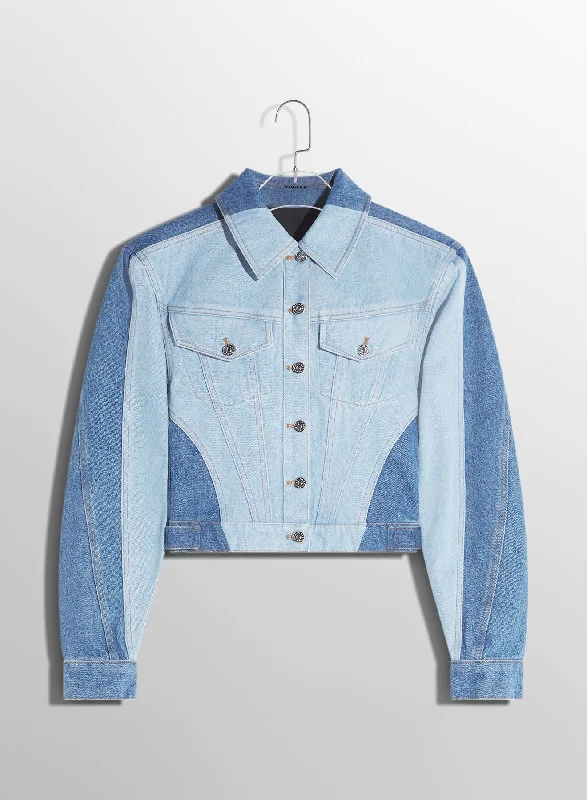 Price Break bi-tone blue denim jacket