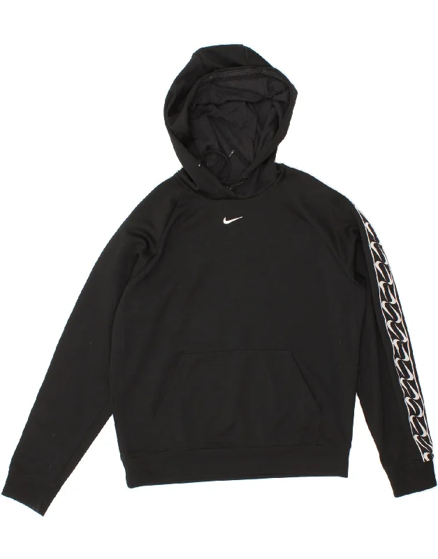 Special Offer NIKE Womens Oversized Hoodie Jumper UK 6 XS Black Cotton