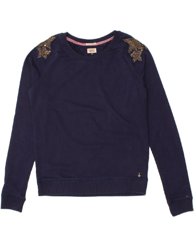 Shop and Save TOMMY HILFIGER Womens Graphic Sweatshirt Jumper UK 14 Medium Navy Blue Shop and Save TOMMY HILFIGER Womens Graphic Sweatshirt Jumper UK 14 Medium Navy Blue