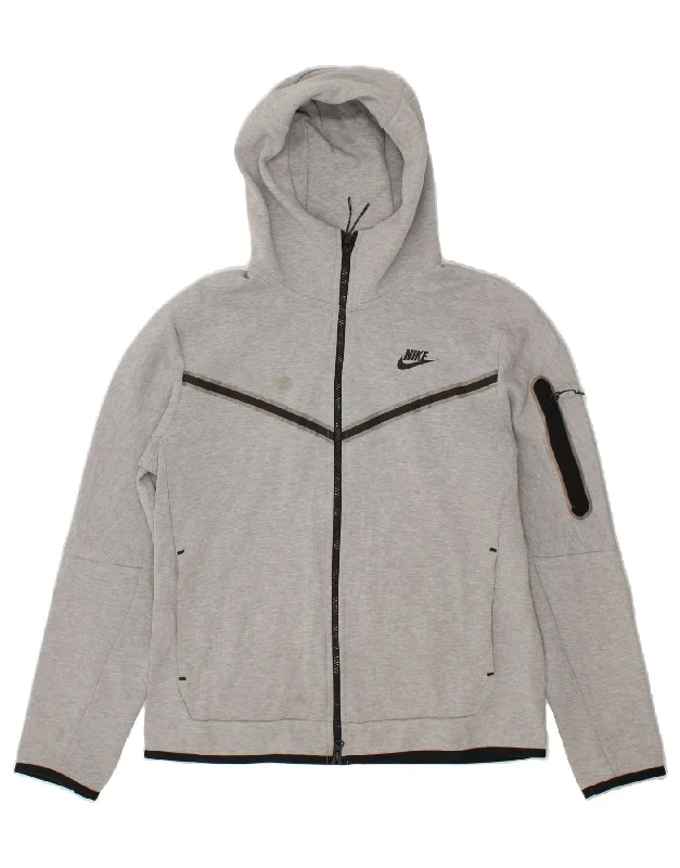 Best Bargains NIKE Womens Zip Hoodie Sweater UK 14 Medium Grey Cotton